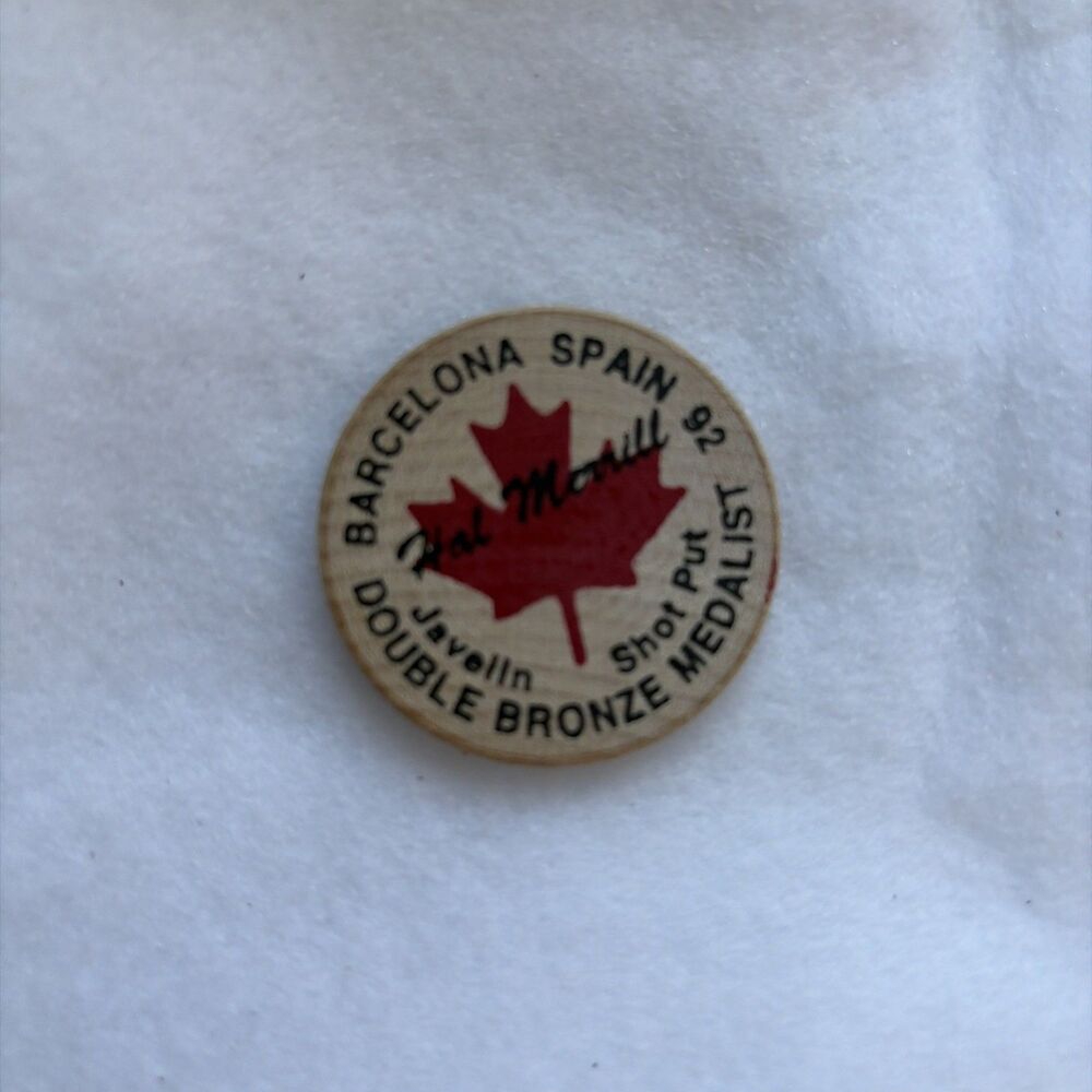 Hal Merrill Wooden Paralympic Games 1996 Double Bronze Wooden Token Javelin Shot